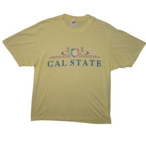 Vintage Cal State San Bernardino T-Shirt XL Yellow Soffe Made in USA